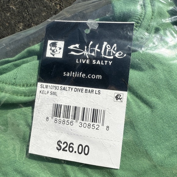 Mens Salt Life Salty Dive Bar Green Graphic Long Sleeve T-Shirt - Small- NWT - Picture 3 of 4
